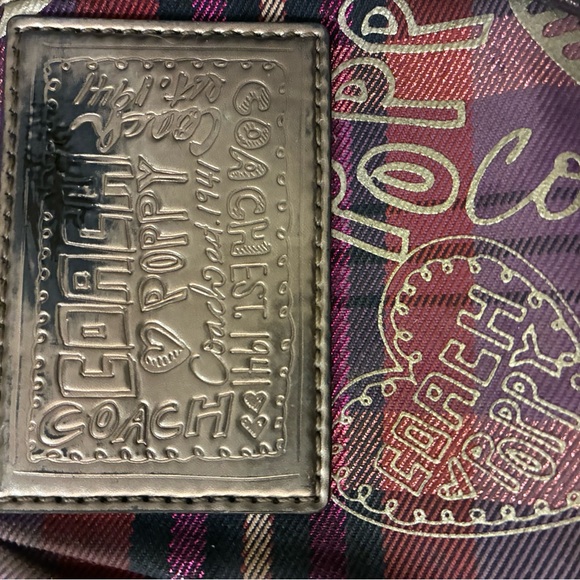 Coach Multicolor Plaid Wristlet with Silver Accents - Picture 4 of 6